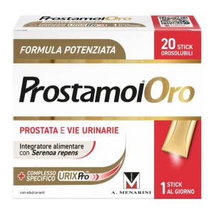 Prostamol oro 20 stick orosolubili da 1,6 g con edulcoranti senza glutine naturalmente privo di lattosio