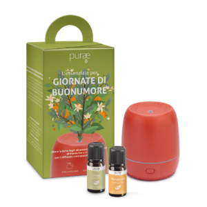 Purae kit giornata buonumore mini hibiscus con olio essenziale bio