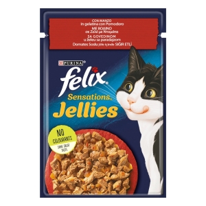 Cerca Offerte di Purina felix sensations jellies manzo e pomodoro - alimento complementare per gatti adulti 85 gr e acquista online