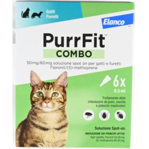 Purr fit - combo anti parassitario spot on per gatti e furetti confezione 6 pipette