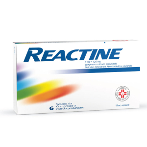 reactine 6 compresse 5 mg + 120 mg compresse bugiardino cod: 032800043 