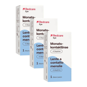 Cerca Offerte di redcare lente a contatto mensile -4 diottrie set da 3 - risparmia il e acquista online