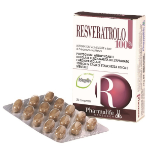 resveratrolo 100% 30 compresse bugiardino cod: 932349145 