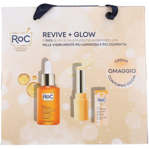 Roc cofanetto di natale 2024 multi correxion revive + glow - siero viso uniformante 30 ml + contorno occhi illuminante 4 g