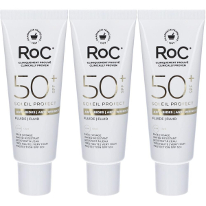 Cerca Offerte di roc® soleil protect fluido viso levigante anti rughe spf50+ 3x50 ml e acquista online