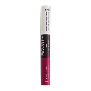 Rougj+ 2 in 1 tint & shine rossetto liquido lunga tenuta e gloss volumizzante idratante 04 sour cherry