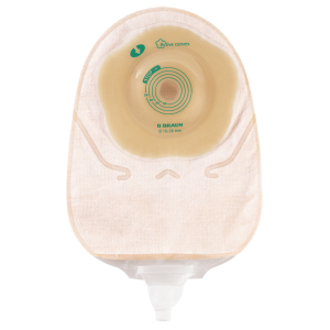 Sacca urostomia flexima active o'convex convessita' soffice ritagliabile 15-35 mm midi beige con finestra ispezionabile 10 pezzi