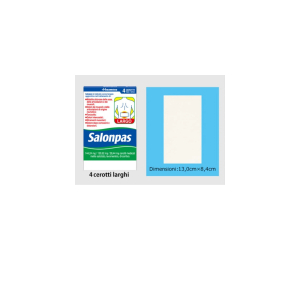 Salonpas cerotti medicati per dolori muscolari articolari e reumatici misura 13 x 8,4 cm, 4 cerotti