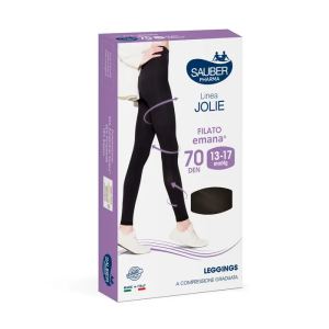 Sauber linea jolie filato emana 13-17 mmhg leggings donna 70 denari colore nero taglia m