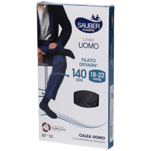Sauber pharma uomo calza dryarn 140 denari colore nero taglia s/m 1 pz