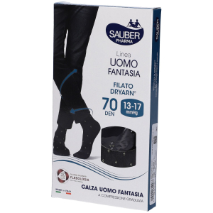 Sauber pharma uomo calza dryarn 70 denari colore fantasia taglia l/xl
