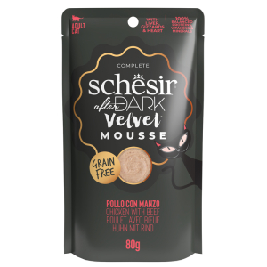 Schesir gatto after dark velvet mousse adulto pollo & manzo busta 80 gr