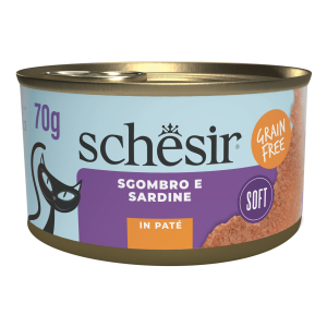 Cerca Offerte di schesir gatto pat&atilde;? grain free sgombro e sardine 70gr (lattina) e acquista online