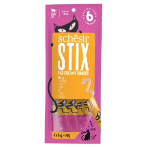 Schesir gatto snack stix creamy pollo 6pz 15gr