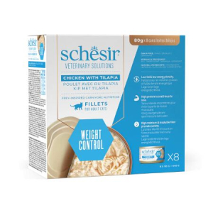 Cerca Offerte di schesir gatto veterinary solutions weight control filetti pollo con tilapia 8x80gr (lattina) - multipack e acquista online