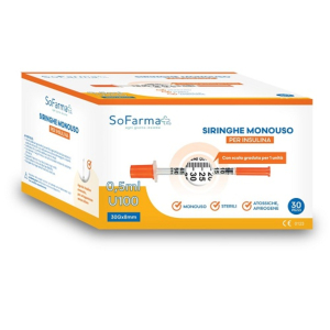 Siringa per insulina 0,5 ml 30 pezzi sofarmapiu'