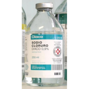 sodio cloruro diaco 0,9% 250ml bugiardino cod: 033855038 