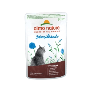 Cerca Offerte di Sterilised manzo - alimento umido completo per gatti adulti sterilizzati 70 gr e acquista online