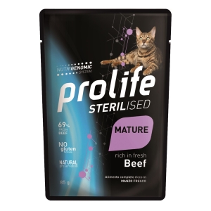 Cerca Offerte di Sterilised mature manzo - alimento completo per gatto anziano sterilizzato 85 gr e acquista online