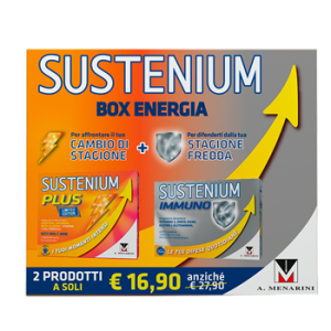 sustenium box energia plus + immuno 12 + 14 bugiardino cod: 978106654 
