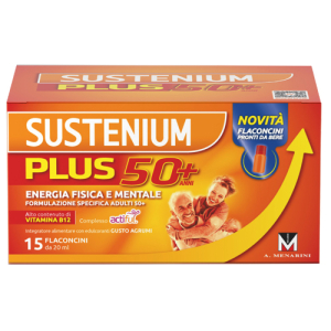 Sustenium plus 50+ integratore per energia fisica e mentale 15 flaconcini 20ml