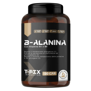 T-rex beta-alanina integratore post workout con vitamine b1-b6 precursore carnosina, 120 compresse