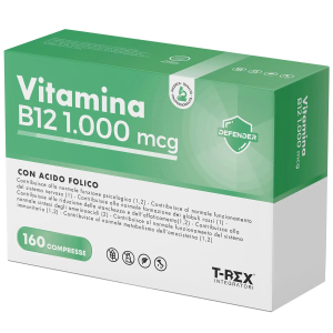 T-rex vitamina b12 1000mcg e acido folico 400mcg integratore di benessere, 160 compresse