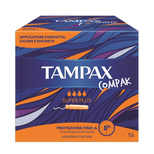 tampax compak super plus 16 pezzi bugiardino cod: 978847174 