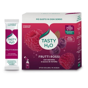 Trova Offerte di tasty h2o frutti rossi  – integratore idrosolubile con magnesio e vitamine b6-b12 12 stick e compra online