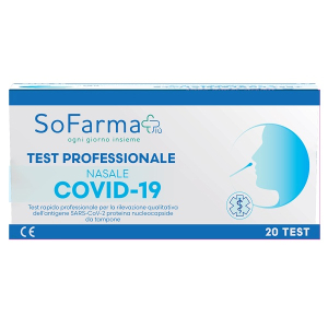 Trova Offerte di test antigenico rapido covid-19 sofarmapiu' nasale rilevazione qualitativa antigeni sars-cov-2 in tamponi nasali 20 pezzi uso professionale e compra online