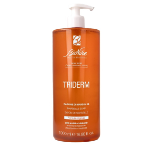 Triderm sapone di marsiglia - detergente per mani, viso e corpo per pelli sensibili - 1 litro