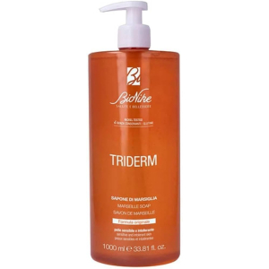 Triderm sapone di marsiglia - detergente per mani, viso e corpo per pelli sensibili - 1 litro