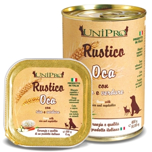 Trova Offerte di unipro rustico cibo umido oca riso e verdure per cani barattolo 400g e compra online