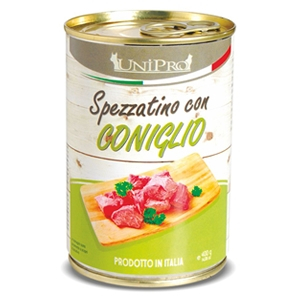 Unipro spezzatino con coniglio cibo umido per cani adulti barattolo 400g