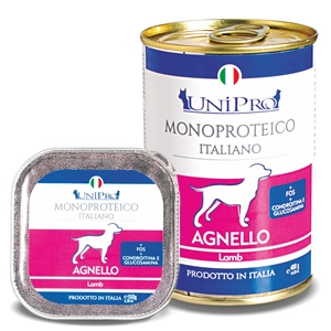Trova Offerte di unipro unicamente agnello cibo umido cani adulti barattolo 400g e compra online
