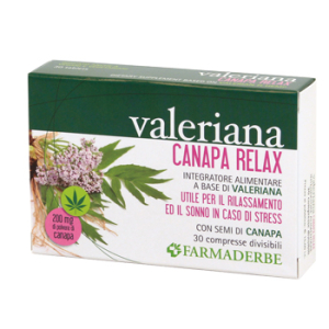 valeriana canapa relax 30 compresse bugiardino cod: 977485390 