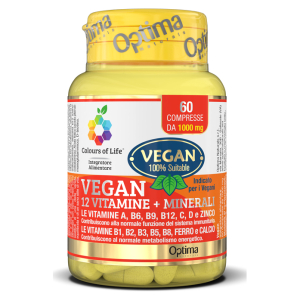 colours of life vegan 12 vitamine + minerali bugiardino cod: 924304316 