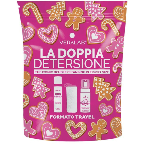 Trova Offerte di veralab doppia detersione travel kit xmas 2025 1 olio denso 30 ml + 1 spumone 50 ml + 1 panno microfibra e compra online
