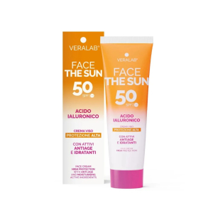Veralab the sun - face acido ialuronico crema viso spf50 con attivi antiage e idratanti, 50ml