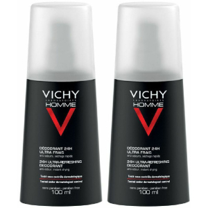 Trova Offerte di vichy homme deodorante 24h ultra -fresco spray 100 ml set da 2 2x100 m e compra online