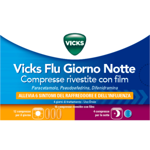 vicks flu giorno notte 12+4 compresse bugiardino cod: 046545012 