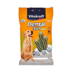 Trova Offerte di vitakraft cane snack dental fresh 3-in-1 medium 7 sticks 180gr e compra online