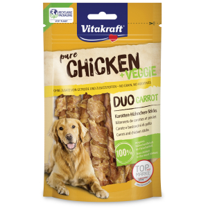 Vitakraft Cane Snack Pure Chicken Duo Bastoncini di Pollo e Carote Veggie 80 g