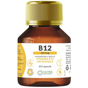 Vitamina b12 50 mcg integratore per il metabolismo dell'omocisteina 60 capsule