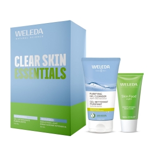 Trova Offerte di Weleda clear skin essentials cofanetto con gel detergente purificante 100 ml + skin food light 30 ml e compra online