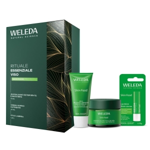 Trova Offerte di Weleda rituale essenziale viso skin food cofanetto con balsamo detergente 2in1 75 ml + crema giorno 40 ml + stick labbra 4,8 g e compra online