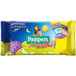 pampers wipes sole & luna effetto spugna 60 bugiardino cod: 926460864 