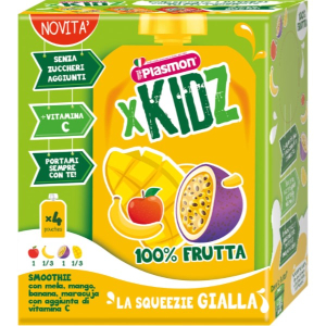 xkidz pouches gialla 4x100g bugiardino cod: 971376355 