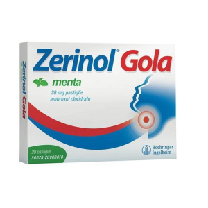 zerinol gola menta 20 pastiglie 20 mg bugiardino cod: 036088045 