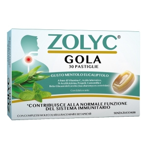 Trova Offerte di Zolyc gola mentolo eucaliptolo 30 pastiglie con edulcorante senza zuccheri senza glutine naturalmente privo di lattosio e compra online